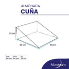 Almohada en forma de cuña para reducir ronquidos, reflujo o elevar piernas, ideal para soporte lumbar y descanso postural. Soporte firme que responde a tu cuerpo, inclinación ergonómica y funda lavable, medidas.