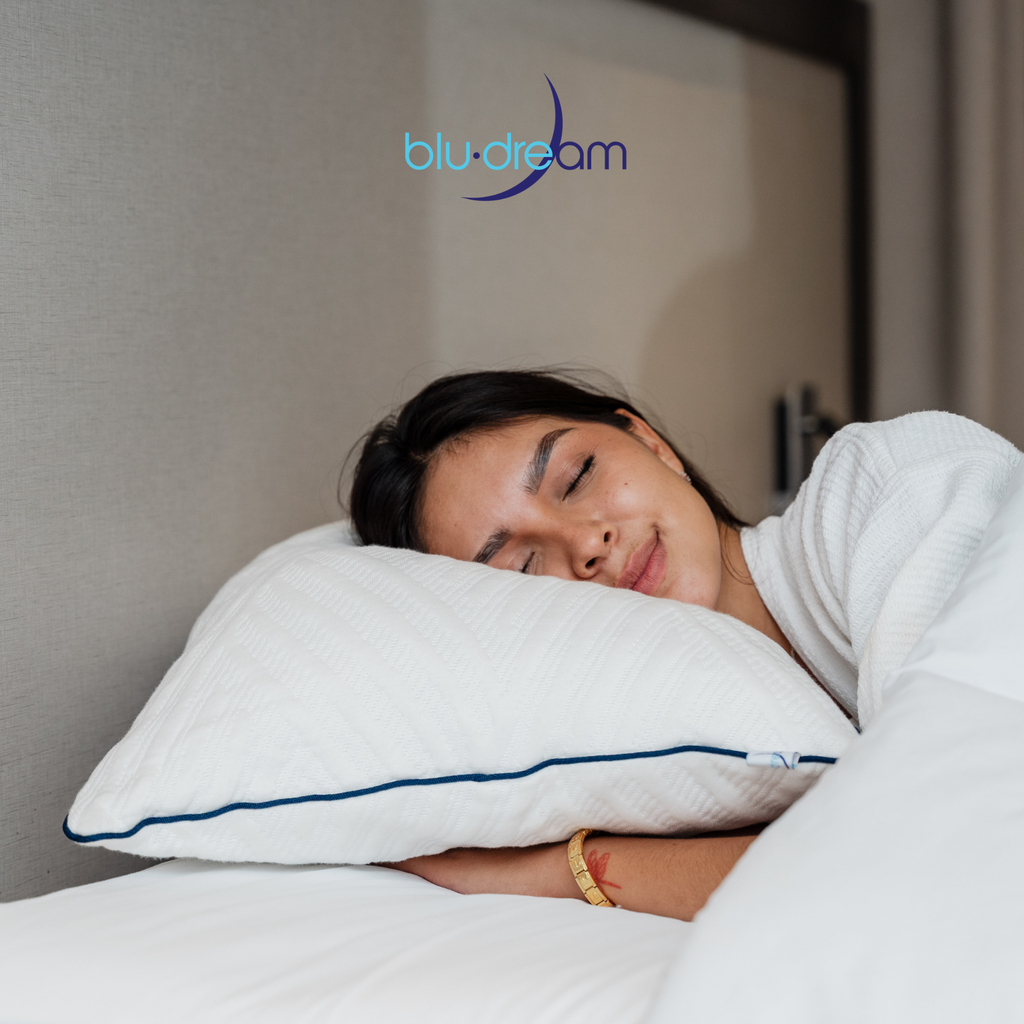 Almohada BluDream Individual Ajustable de memory foam, personalizable en altura y firmeza para descanso ergonómico, descano profundo.