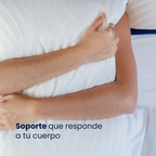 Almohada BluDream Individual Ajustable de memory foam, personalizable en altura y firmeza para descanso ergonómico, soporte que responde a tu cuerpo.