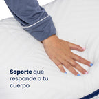 Almohada BluDream Individual CoolRest de memory foam con tecnología de enfriamiento PCM, soporte que responde a tu cuerpo.