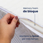 Almohada BluDream Individual Serenity de memory foam, confort ergonómico para descanso reparador. Mantiene su forma por más tiempo.