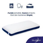 La Almohada BluDream King Size elaborada de Memory Foam, con tecnología Fresh+. Funda extraíble y fácil de limpiar.