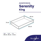 La Almohada BluDream King Size elaborada de Memory Foam con tecnología Fresh+ y funda lavable. Medidas: 80x40x14cm.