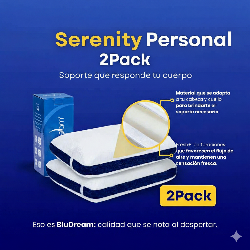 2 Pack Almohada Memory Foam Serenity Personal