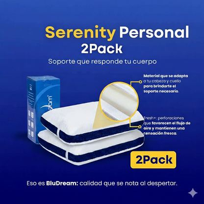 2 Pack Almohada Memory Foam Serenity Personal