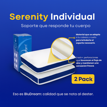2 Pack Almohada Memory Foam Serenity Individual