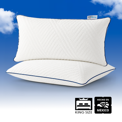 2 Pack Almohada Memory Foam Ajustable Serenity King Size 84x46
