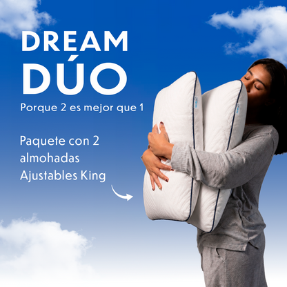 2 Pack Almohada Memory Foam Ajustable Serenity King Size 84x46