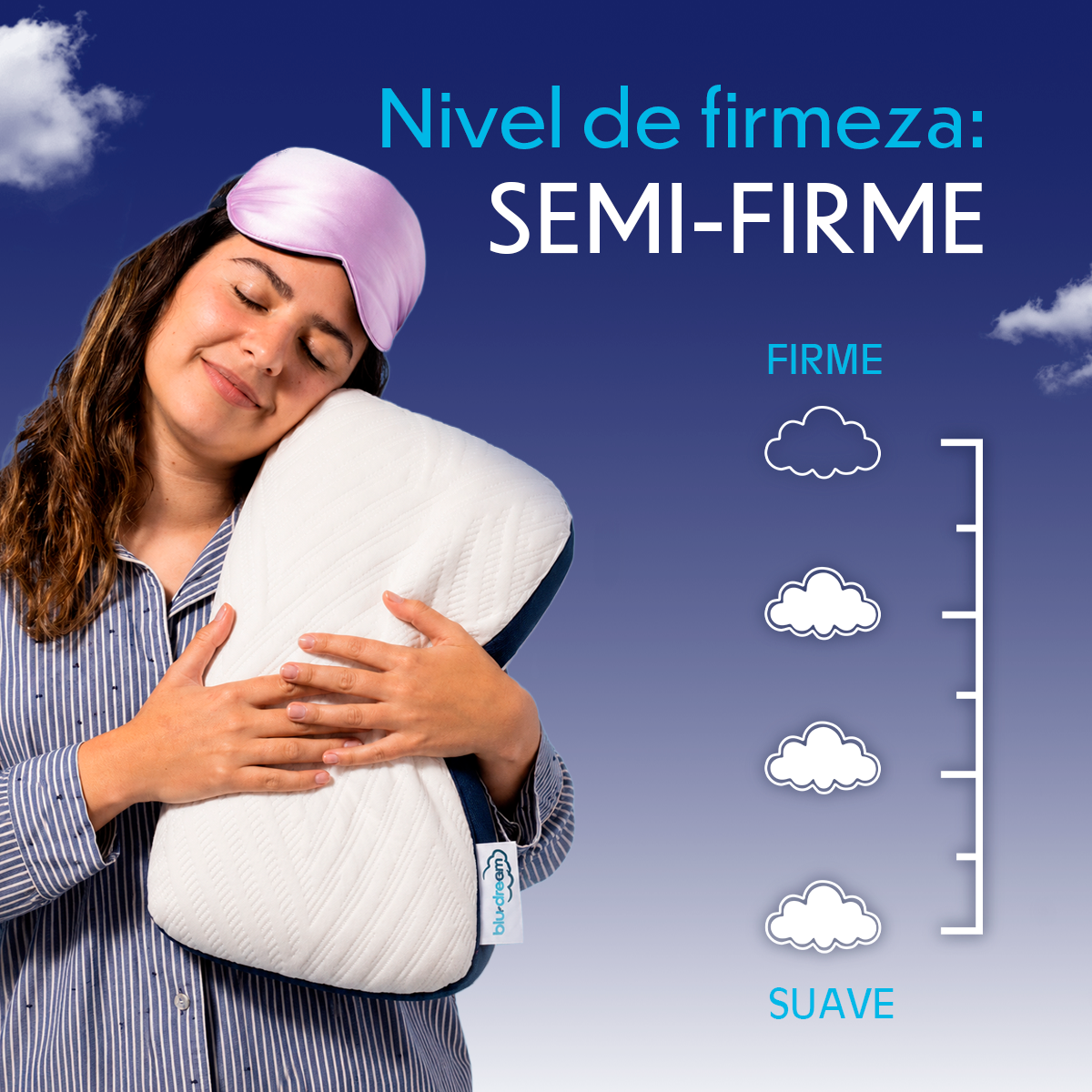 2 Pack Almohada Memory Foam Serenity Individual 60x40x14 cm