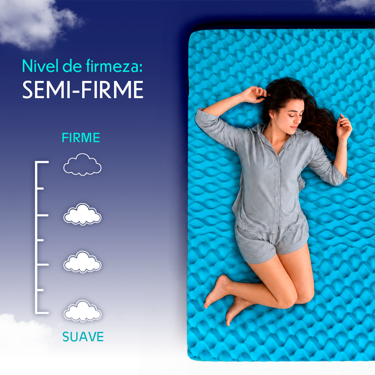 Colchoneta Memory Foam Topper King Size 200x190x 5cm