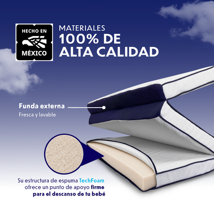 Colchón de Cuna Plegable de Viaje Para Bebé