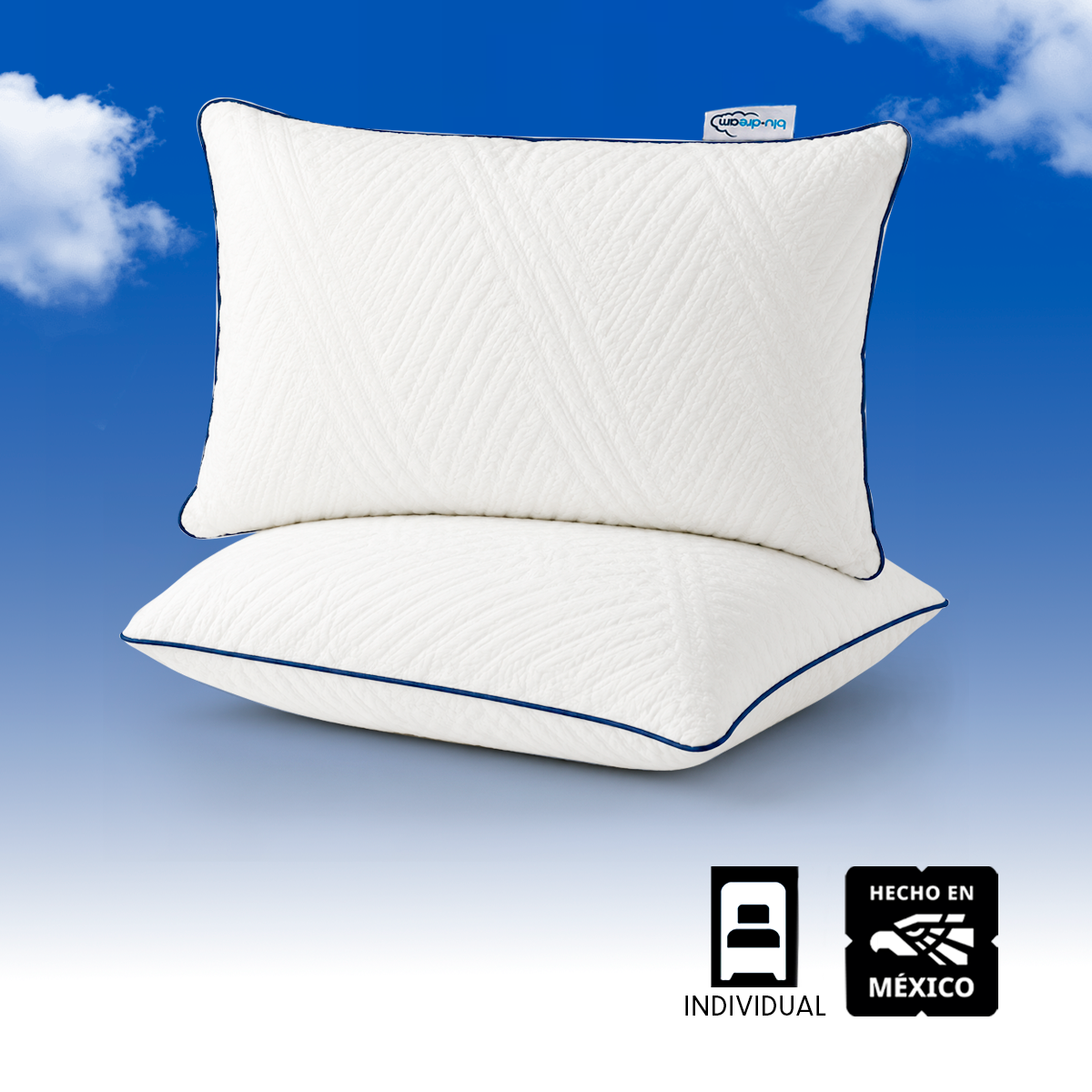 2 Pack Almohada Memory Foam Ajustable Serenity Individual 64x46