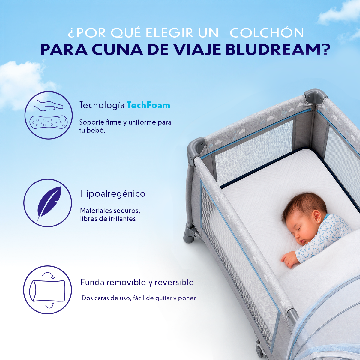 Colchón De Bebé Cuna De Viaje
