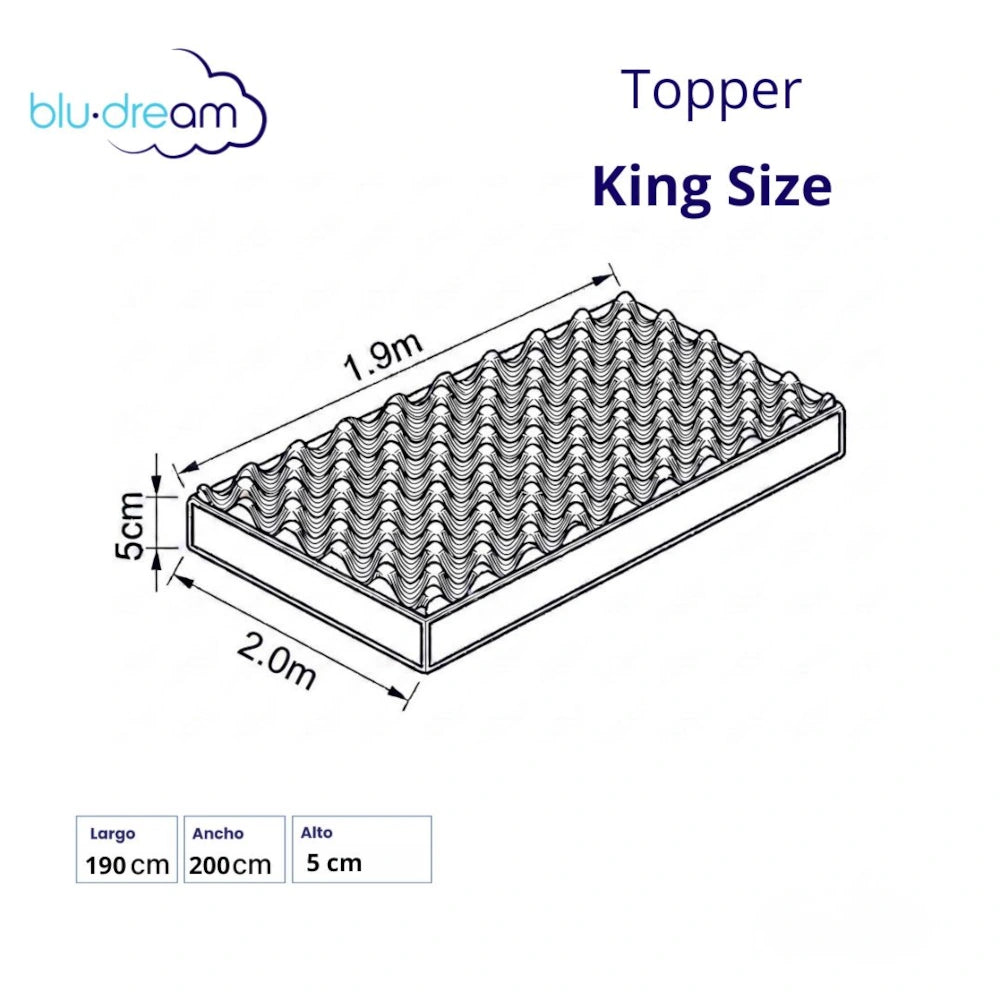 Colchoneta Memory Foam Topper King Size 200x190x 5cm